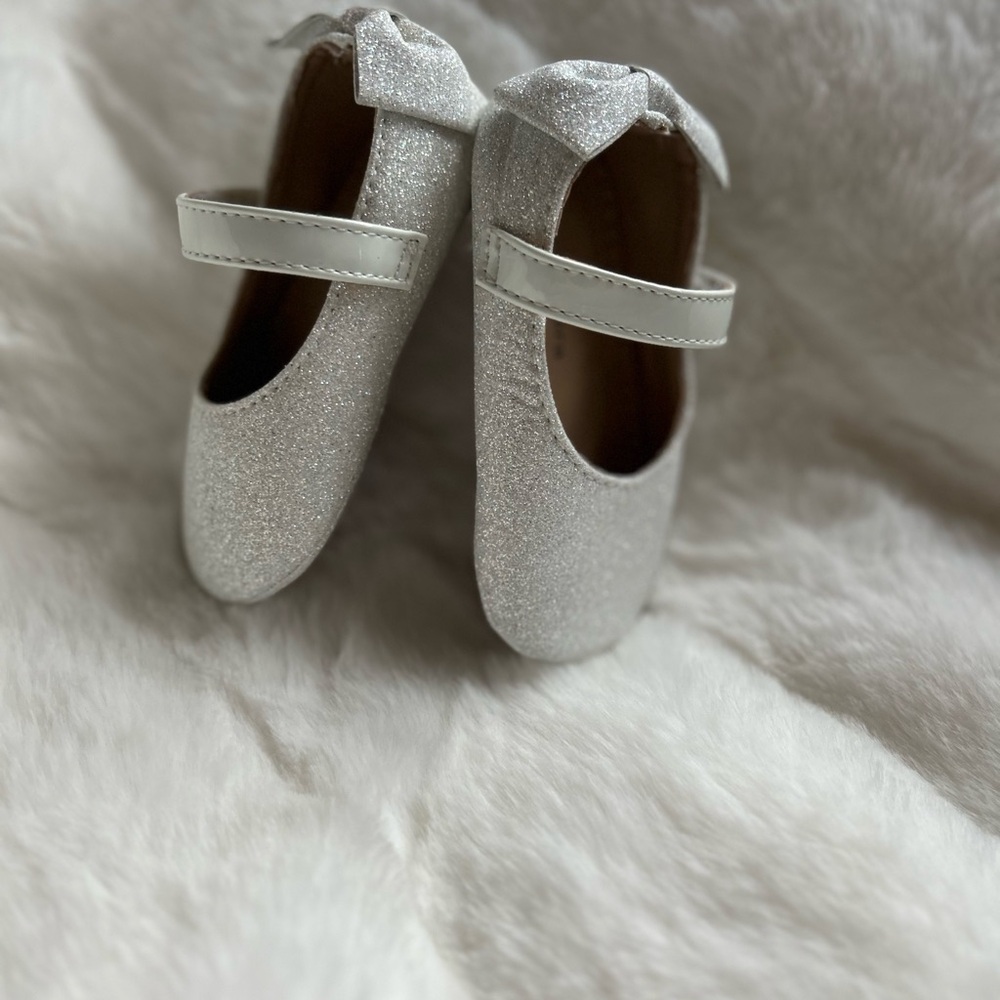 Glittery Silver Kids Shoes